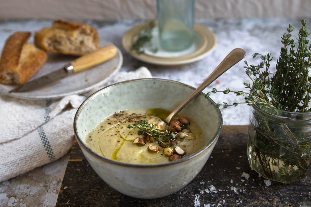 Recipe - artichoke, garlic & cannellini bean soup | These Four Walls blog