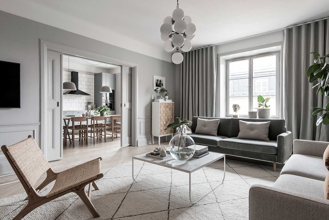 Home tour - an elegant Swedish apartment in soft shades of grey | These Four Walls blog