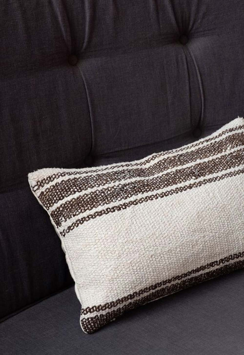 Striped cushion made from vintage Anatolian fabric | Profile - textile curator Souad Larusi | These Four Walls blog